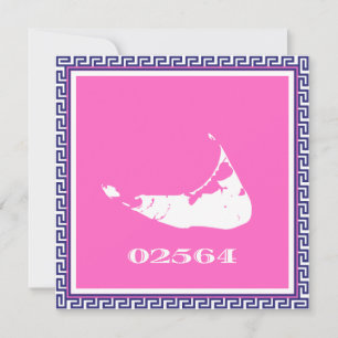 Carte de note de clé grecque de code postal Nantuc