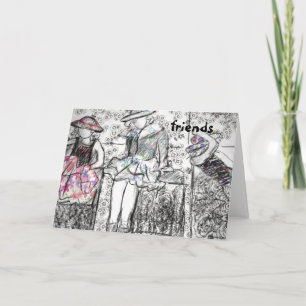 Carte de note de collage de dessin au charbon de l