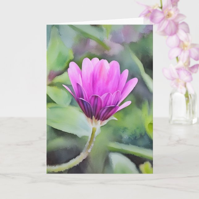 Carte de note de couleur violet africaine Daisy Bu (Orchidée)
