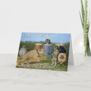 Carte de note de couture d'annonce de coton de