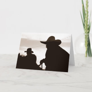 Carte de note de cowboy Sillouettes