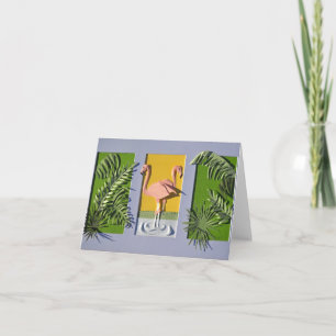 Carte de note de Flamant rose