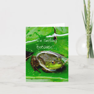 Carte de note de grenouille souriante