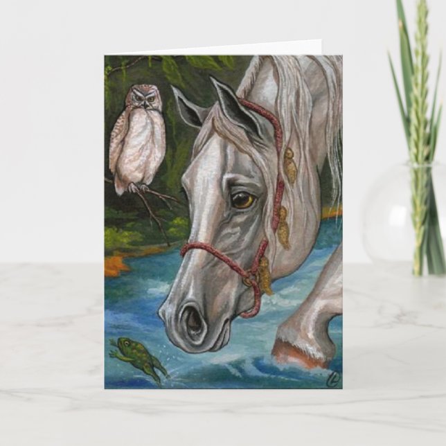 Carte de note de hibou de CHEVAL BLANC (Devant)