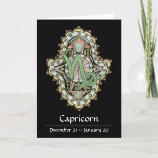 Carte de note de Khamsa de Capricorne