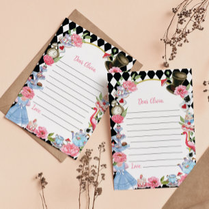 Carte de note de la capsule de temps Alice au pays