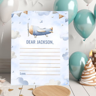 Carte de note de la capsule de temps de l'avion Vi