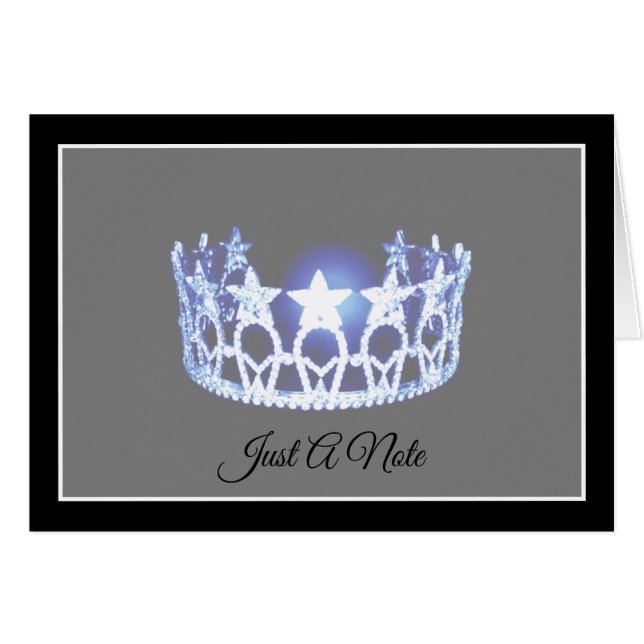 Carte de note de la Couronne bleue style Miss USA (Devant horizontal)