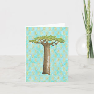 Carte de note de l'arbre du baobab aquarelle