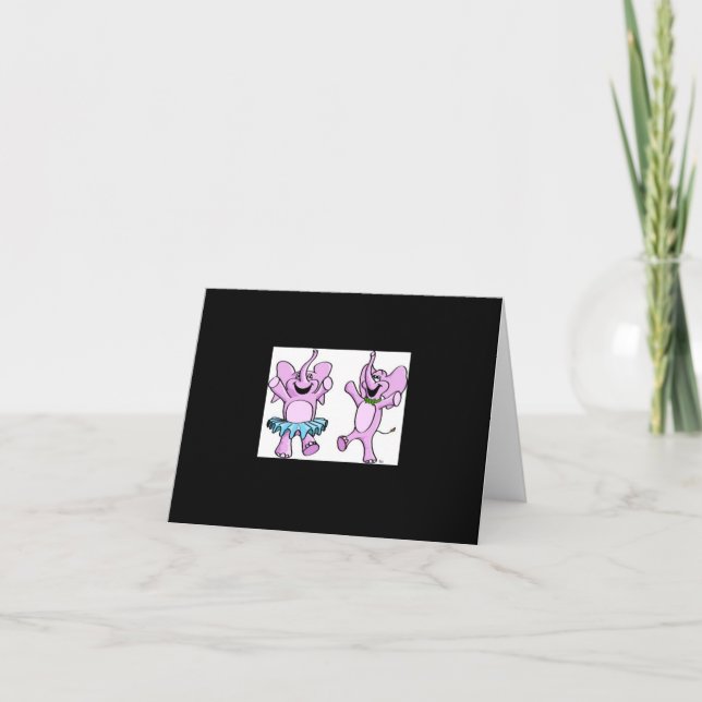 Carte de note de logo de style d'éléphant rose (Devant)