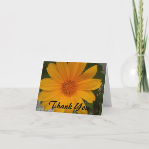 Carte de note de Merci avec la photographie jaune