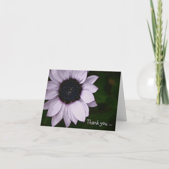 Carte de note de Merci - fleur pourpre de Senetti (Devant)