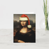 Carte de note de Mona Lisa Père Noël