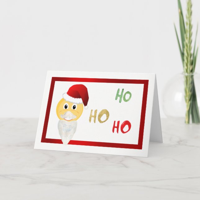 Carte de note de Noël Emoji Père Noël (Devant)