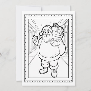 Carte de note de Noël plat pour enfants Père Noël