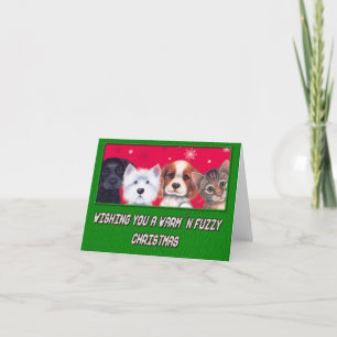 Carte de note de Noël pour animaux domestiques cha
