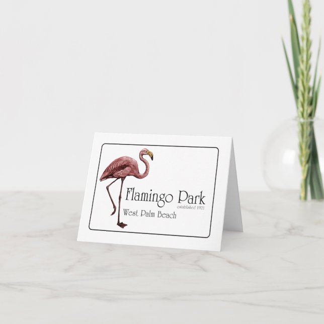 Carte de note de parc de Flamant rose (Devant)