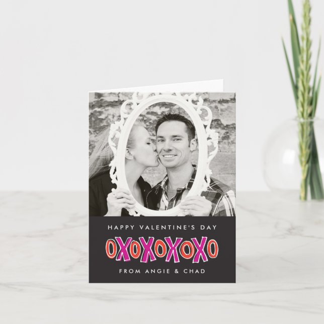 Carte de note de photo de Saint-Valentin de XOXO (Devant)