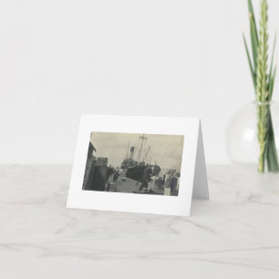 Carte de note de photo réelle antique de bateau