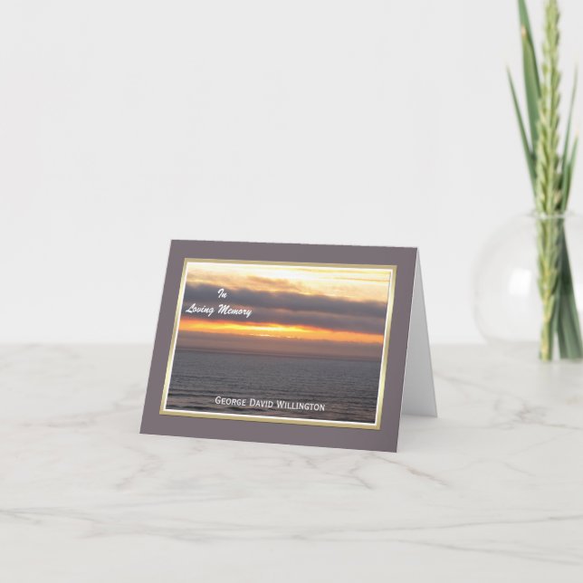 Carte de note de remerciement de la sympathie vier (Devant)