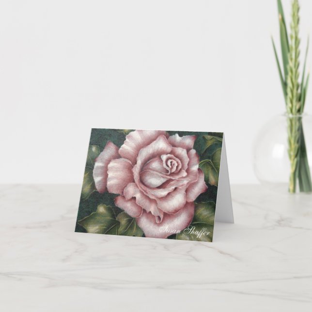Carte de note de rose de rose (Devant)