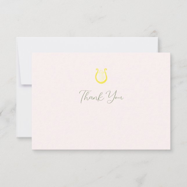 Carte de note de sortie de la Harpe d'aquarelle (Devant)