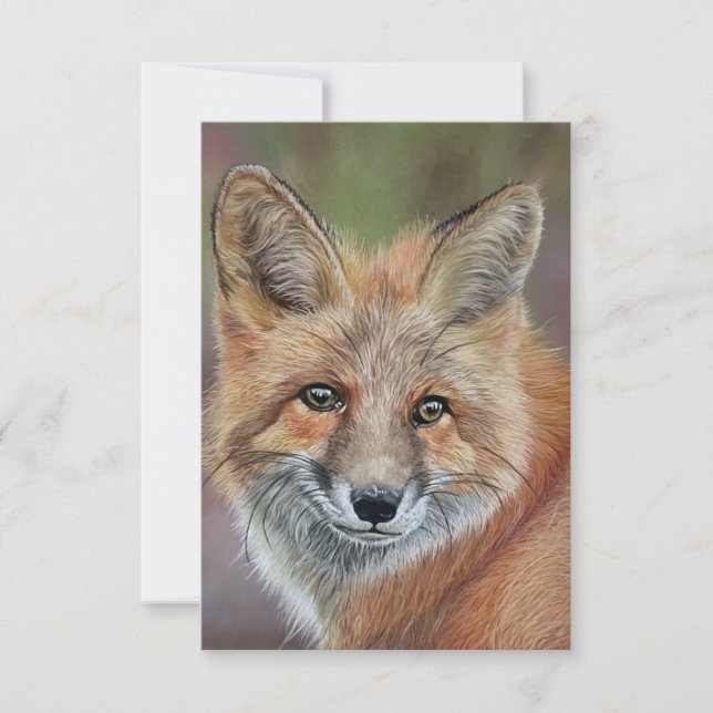 Carte de note de style carte postale Fox (Devant)