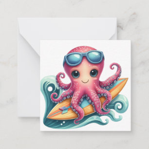 Carte de note de surf Octopus