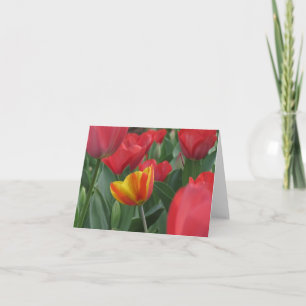 Carte de note de tulipes de ressort