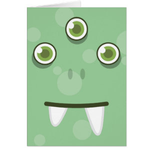 Carte de note de visage Monster Vert