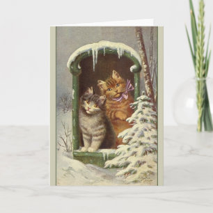 Carte de note d'hiver vintage