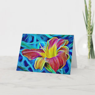 Carte de note d'Imaginaire Red Lily Aqua