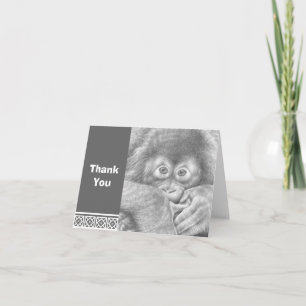 Carte de note d'orang-outan de bébé