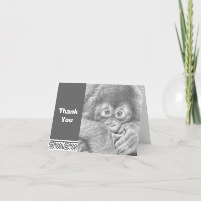 Carte de note d'orang-outan de bébé (Devant)