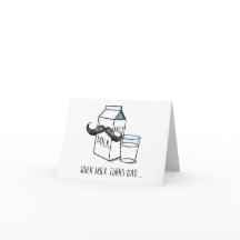 Carte de note drôle de lait et de moustache