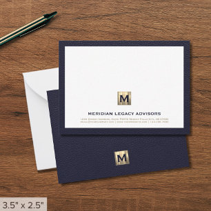 Carte de note du cabinet d'or Luxe Navy