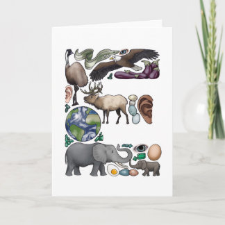 Carte de note du monogramme "E"