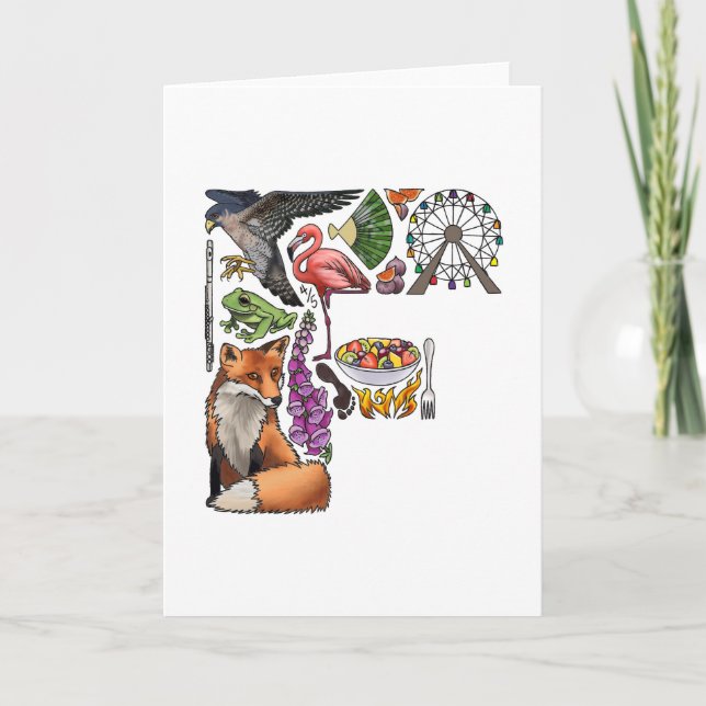 Carte de note du monogramme "F" (Devant)