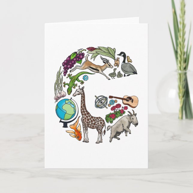 Carte de note du monogramme "G" (Devant)