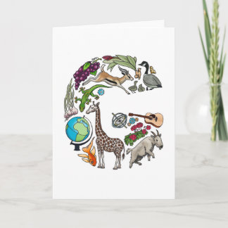 Carte de note du monogramme "G"