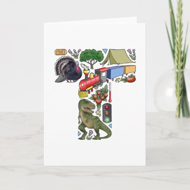 Carte de note du monogramme "T" (Devant)