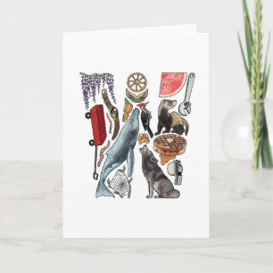 Carte de note du monogramme "W"