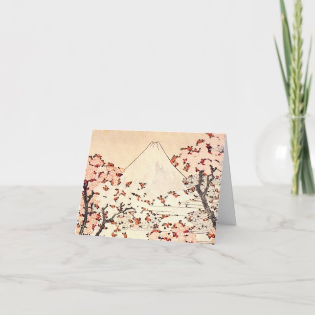 Carte de note du mont Hokusai Fuji Cerry Blossoms (Devant)