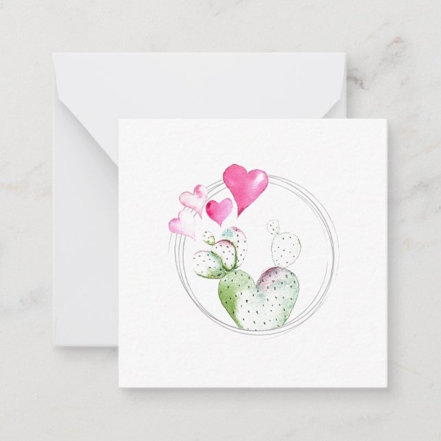 Carte de note du Plante Cactus Coeur mignon (Devant)