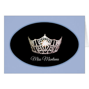 Carte de note en argent Miss America - bleu