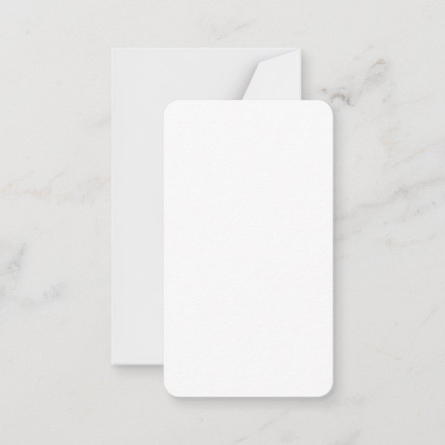 Carte de note et enveloppe arrondie de 3,5 po x 2  (Devant)