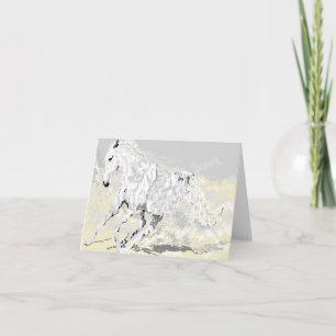 Carte de note Etalon blanc en mouvement