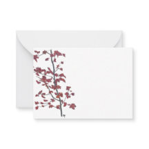 Carte de note Feuille rouge