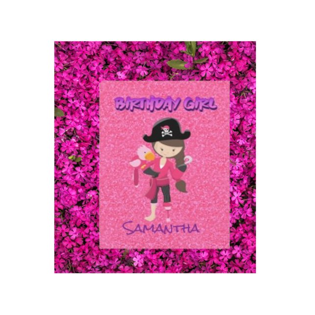 Carte de note Fille Pirate Pailletée Rose Pastel (A "Princess Pirate" theme where kids can don their pink pirate )