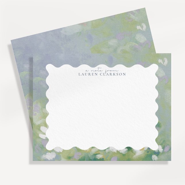 Carte de note florale pastel ondulée (Créateur téléchargé)